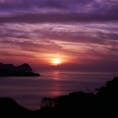 経ヶ岬の展望台行くまでの道での一枚。
夕日が沈む直前に撮れた鮮やかな一枚です！