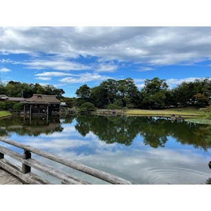 日本庭園って凄いなぁ…。

入り組んだ地形に掛かってる橋を渡るのとか、
池に写った空の写真を撮るのとか、
彦根城をまた別の角度と大きさで見るのとかが楽しかった！

あと思ってた数倍広い( Ꙭ)                              2021/10/18