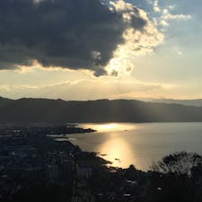 諏訪湖の夕景