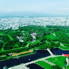 函館の五稜郭＼(^^)／
五稜郭タワーからの景色はすごく綺麗だった✨