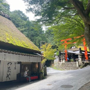 愛宕神社一の鳥居
愛宕街道の古道に一の鳥居の隣には四百年の鮎問屋を営む平野屋とつた屋ですが、つた屋さんの営業は昭和時代かな？


#サント船長の写真　#鳥居