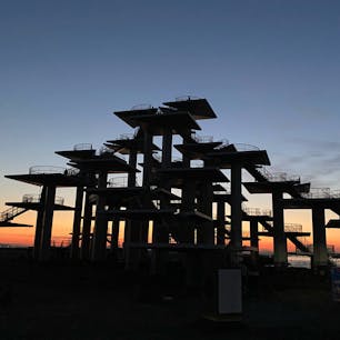 夕暮れ時には富士山が綺麗に見えました。