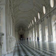 トリノ近郊ヴェナリーア・レアーレ
サヴォイア王家の宮殿の白い大回廊
ここは一見の価値あり　しかし下手な写真だな〜