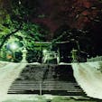 夜の函館八幡宮。とても静かな場所でした。