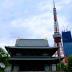 定番。東京タワーと増上寺