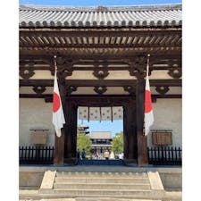 南大門には日の丸が掲げられていました。

#奈良　#法隆寺　#国宝　#世界遺産　#祝日