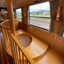 列車のなかに木のおもちゃと遊び場がある由利高原鉄道「なかよしこよし」に子ども2人と乗車。

矢島駅〜羽後本荘駅までの区間を約50分をほぼ実質貸切で楽しんでいました。