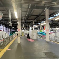 臨時便の影響か、はやぶさ・こまちが珍しくたくさん並んでいる盛岡駅です。