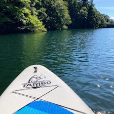 SUP会場は大泉所ダム（上伊那郡南箕輪村）
体幹が鍛えられる全身運動。楽しい。