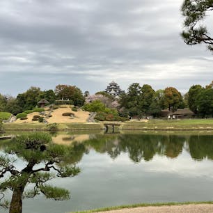 めっちゃ小さいけど岡山後楽園から撮った岡山城🏯