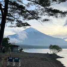 山中湖　湖山荘キャンプ場
湖のほとりで絶景キャンプ
風が強いときは大変です…