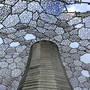 兵庫
自然体感展望台　六甲枝垂れ

ステンレスパイプとヒノキでできた
メッシュフレームのドームは
幻想的でした