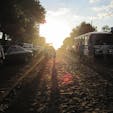 パラグアイ　MariaAuxiliadora
地元サッカーチームの試合の帰り道
道の向こうに落ちた夕陽がキレイでした