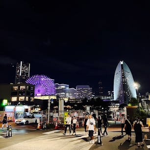横浜の夜景。夏休みの思い出
