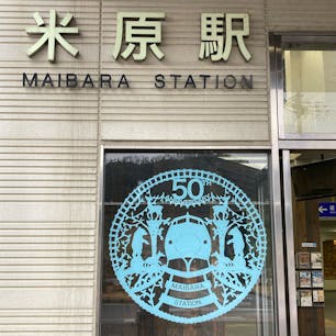 滋賀県/米原駅

乗り継ぎのため、初めて降り立った駅🚉
50周年⁈（2014年が米原駅開業50周年）のステッカーが可愛いかったので📸

近江鉄道の入り口もコンパクトでキュート☺️
いつか乗る機会が来るといいなぁ…


#puku2'23
#puku2"12
#puku2名古屋から長浜へ青春18きっぷ旅'23.12.29
#滋賀#米原