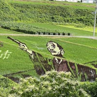 山形県小野川温泉にある田んぼアート