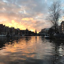 アムステルダム、夕日。