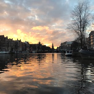 アムステルダム、夕日。