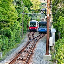 箱根登山ケーブルカー
中強羅駅付近
宿泊先のホテルが中強羅駅のそばで電車を上から見下ろすこともできました。