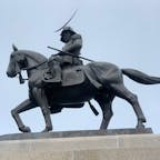 青葉城跡の伊達政宗像