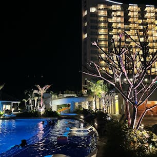 オリエンタルホテル沖縄リゾート＆スパ🌴ナイトプールが有名なホテルで、すっごく綺麗でした🥰✨