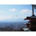 新倉山浅間神社と富士吉田の街並み。
富士山が壮観