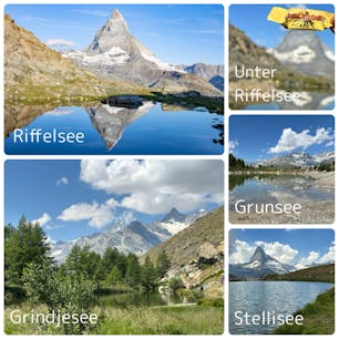 2024/8/12  5湖ハイク
たのしかったぁあ！！🗻🌊🥾
①リッフェルゼー Riffelsee（2,757m)
②ウンターリッフェルゼー Unter Riffelsee (2,740m)
③グリュンゼー Grünsee (2,300m)
④グリンジーゼー Grindjisee (2,334m)
⑤シュテリゼー Stellisee (2,537m)
#ツェルマット  #Zermatt
#スイス  #Switzerland
#ハイキング