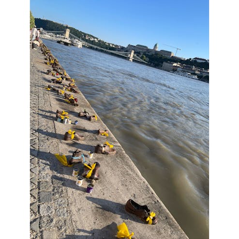 ドナウ川遊歩道の靴