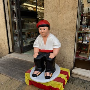スペイン(カタルーニャ)で有名なお人形
カガネル人形💩
翌年の豊穣、希望、繁栄を祈る象徴でクリスマスの時期に飾るらしい。
街中で出会えます