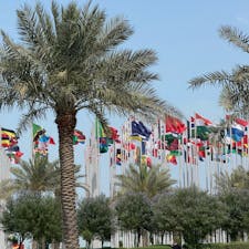 カタールは、5月でも無茶苦茶暑い！
日中は日本の真夏(^◇^;)か、それ以上。

カタールの首都ドーハにある
カタール国立博物館へ
薔薇のような建築物で、凄く個性的で美しい曲線の建物です。イスラム文化と現代建築の融合ですね。

#カタール
#ドーハ
#カタール国立博物館
#博物館