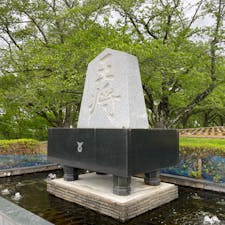 人間将棋の舞台らしく、王将モチーフがどーんと鎮座している天童公園。舞鶴山の山頂なので天童の街並みを見下ろせます。