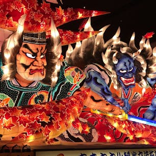 ねぶたの山車をじっくりと見ることができる。