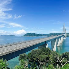 晴天の肥前鷹島大橋。最高のロケーションです。道の駅から綺麗に見えます