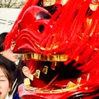 山口県宇部市
どんど焼き　獅子舞
今年は乾燥注意報発令中ということでお焚き上げはありませんでしたが、そのぶん獅子が頑張って、無病息災や五穀豊穣を祈願してくれました。獅子頭が頭を噛むと、邪気を食べ、厄を祓ってくれるといわれています。