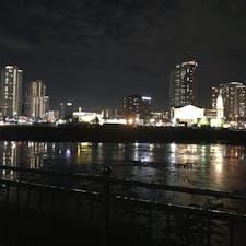 千葉県柏市北部、つくばエクスプレス線柏の葉キャンパス駅周辺の夜景です。官民一体となった開発が進んでいます。