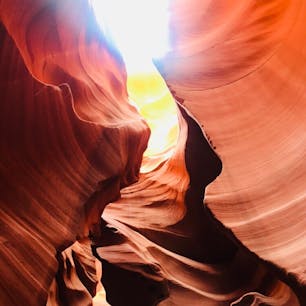 夏の旅行で行ったアンテロープキャニオン
自然の力でこの風景が作られたと思うと地球の壮大さに圧倒されたアメリカ旅行でした！ちなみに光が地面まで届いている有名な写真はupperで、ここはlowerアンテロープキャニオンです。