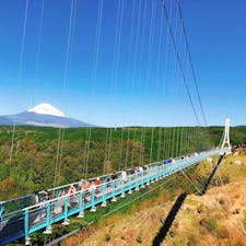 《三島スカイウォーク/静岡》
AM10:00でもこの人の多さ！
400mの日本一長い吊り橋です😊
富士山も雪が積もって、秋晴れの絶景でした。