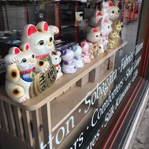 ヒロの布団屋さん！
海外で招き猫が見れるなんて！