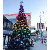 サンフランシスコ・カストロのクリスマス🎄ツリーは、もちろんレインボーカラー‼️ #サンフランシスコ