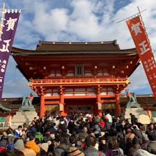 元旦の伏見稲荷大社です。
やはり、凄い人混みです。