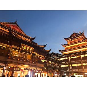 上海:豫園
夜のライトアップの後が綺麗
外灘からバスですぐなのに、一気に景色が変わって、歩いてるだけでも楽しい！