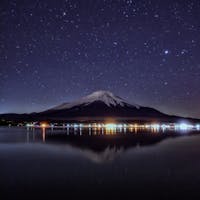 山中湖の星と富士山