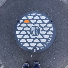 宇都宮！餃子！！最近できたマンホールらしい！！