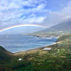 東京都 伊豆諸島 八丈島の展望台からの奇跡的な虹