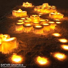 小樽の冬の風物詩「小樽雪あかりの路」。今年の開催日は2/8金〜2/17日です。会場にある雪のオブジェや氷のキャンドルは、すべてがボランティアによる手作り！心温まるアットホームなイベントです☃️