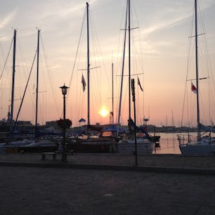 函館 ベイエリアからの夕日