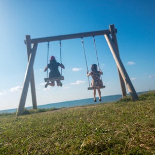 海に向かってブランコ💖
@はいむるぶしビーチ
@小浜島